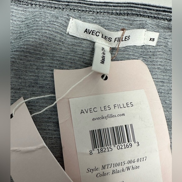 NWT Avec Les Filles L'Avenue Stripe Halter Bodysuit Sz XS - Picture 10 of 10